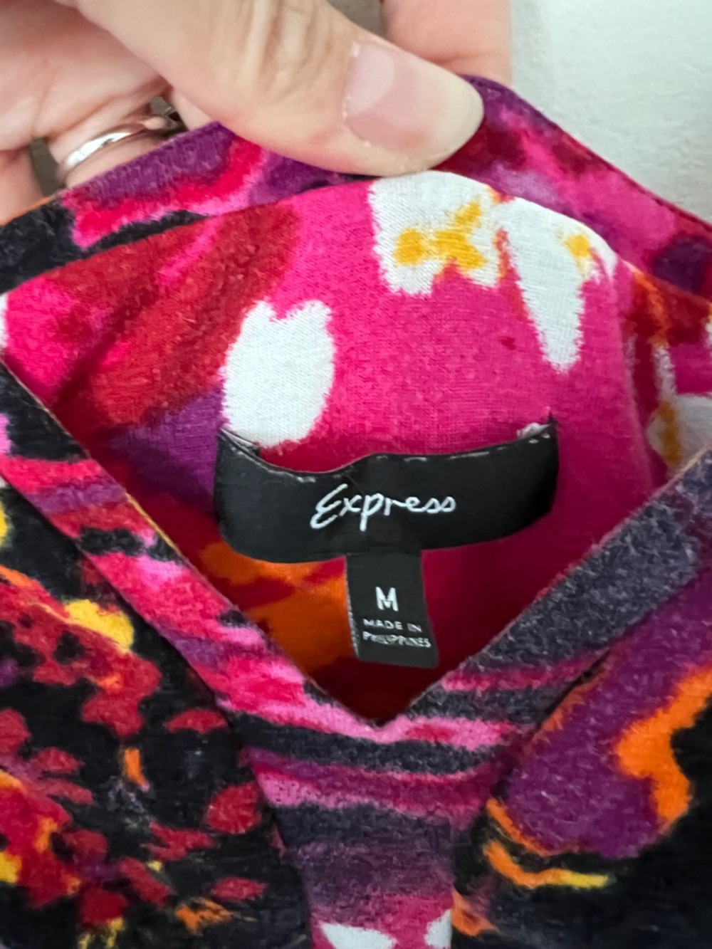 Express Bold Pink Floral Maxi Slip Dress Medium String Tie Colorful Girly - Picture 6 of 12